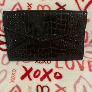 Aldo Black Croc-Embossed Clutch